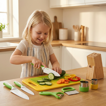 Kinder Snijset | Veilig en spelenderwijs leren snijden in de keuken