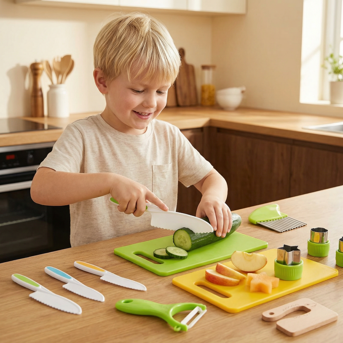 Kinder Snijset | Veilig en spelenderwijs leren snijden in de keuken