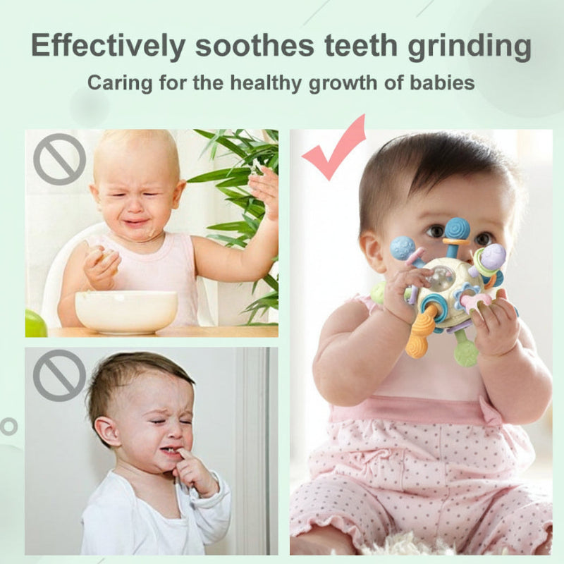 Baby Bijtring 3-in-1 – Zacht, Veilig & Speels